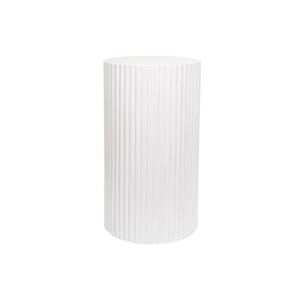 White Metal Ribbed Plinth - Small
