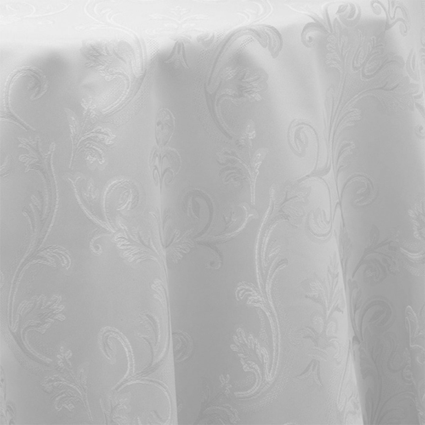 Brocade Filigree Tablecloth - White