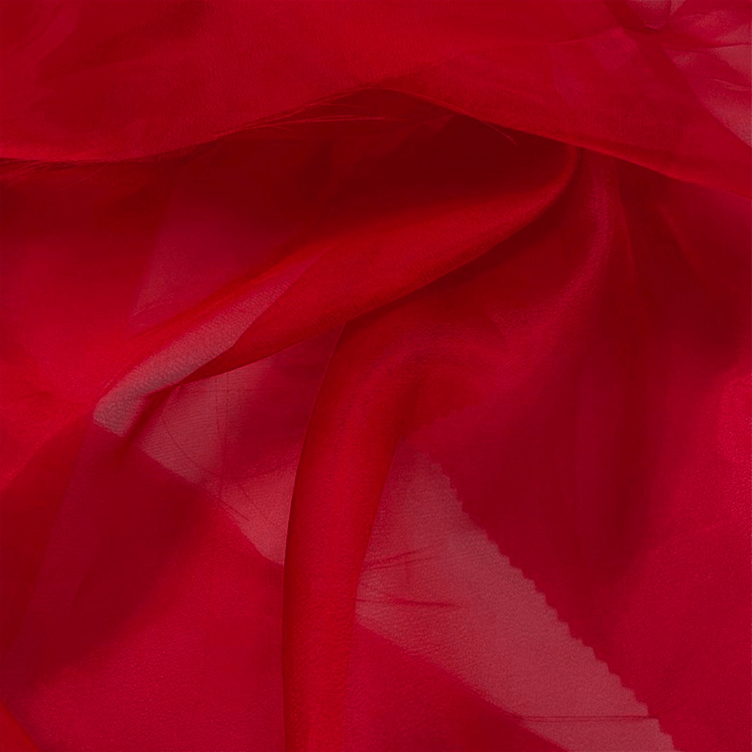 Delicate Organza Tablecloth - Red With Blue Shimmer - Image 2