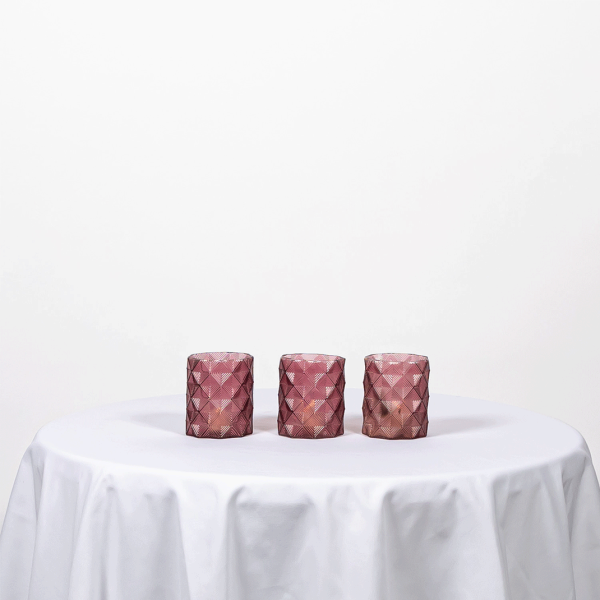 Pink Cut Glass Cylinder Vase