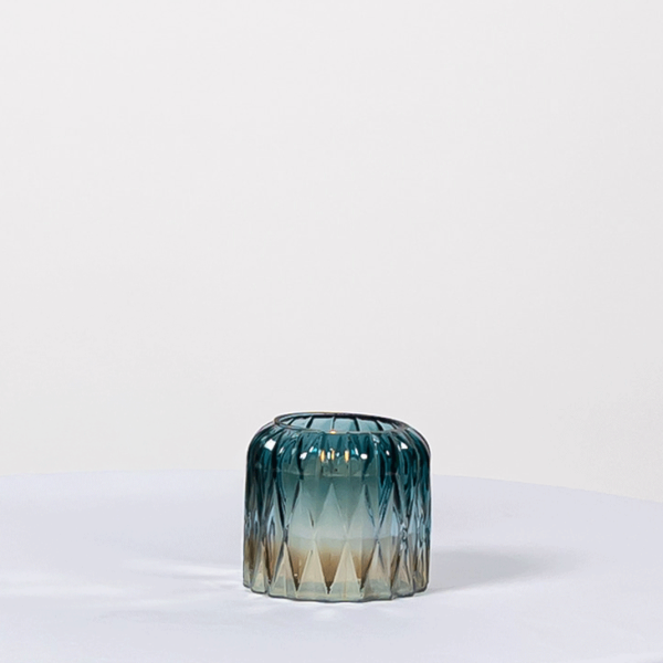 Blue & Grey Geometric Vase - Small