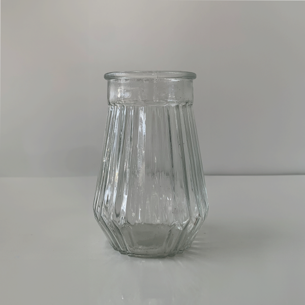 Ribbed Geometric Vase