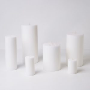Real Flame Wax Pillar Candle - White