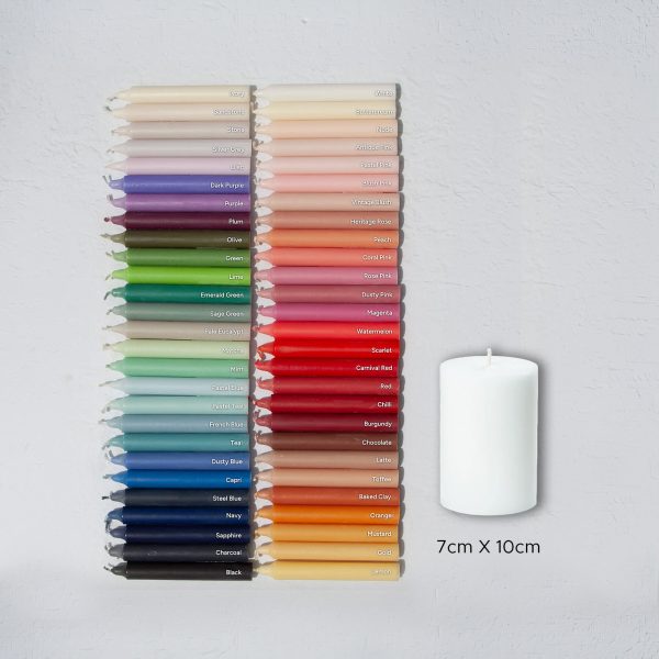 Real Flame Wax Pillar Candle - Coloured Wax 10cm